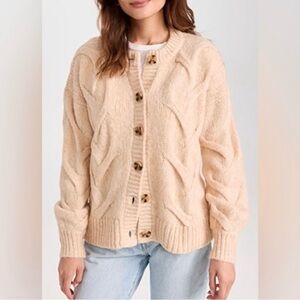 Madewell Ashmont Cream Cable Knit Cardigan